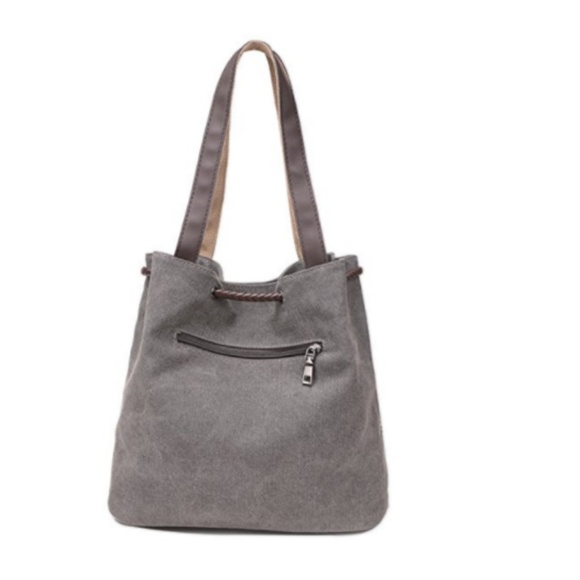 Grey Lace Printed Hobo Bucket Bag - Picture 2 of 6
